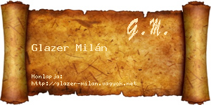 Glazer Milán névjegykártya