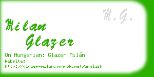 milan glazer business card