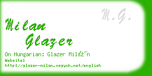 milan glazer business card